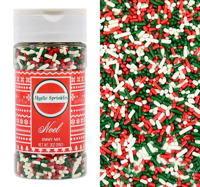 Mystic Sprinkles Christmas Holiday Sprinkle Mixes (Noel Mix Jimmies 3oz)