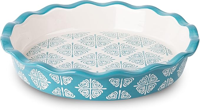 Wisenvoy Pie Pan Ceramic Pie Dish Pie Plate Porcelain Deep Dish Pie Pan Non-Stick Pie Pans