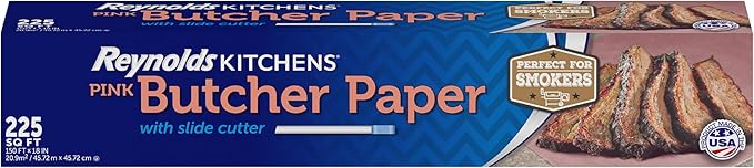 Reynolds Kitchens Butcher Paper for Smoking Meat with Slide Cutter, Pink, 225 Square Feet