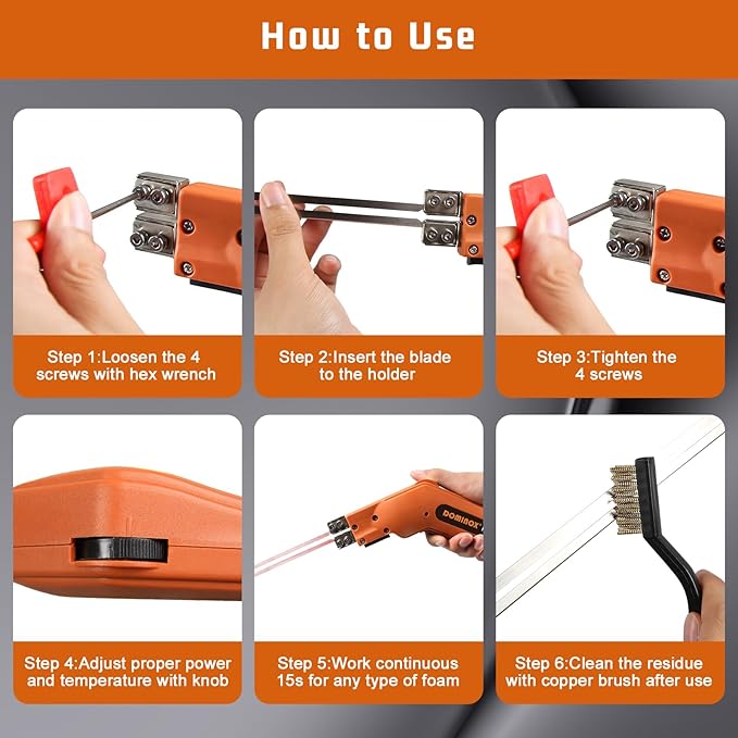Hot Knife Foam Cutter, Styrofoam Cutter with Accessories, Professional Foam Cutting Tool for EPP, EPS, XPS, EVA, EPE, PU, KT Board, Sponge, Nylon
