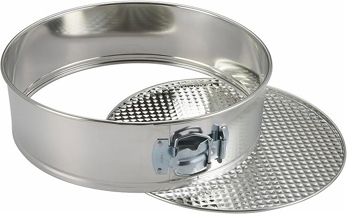 Winco Spring Form Cake Pan with Detachable Bottom, 9.5-Inch Silver