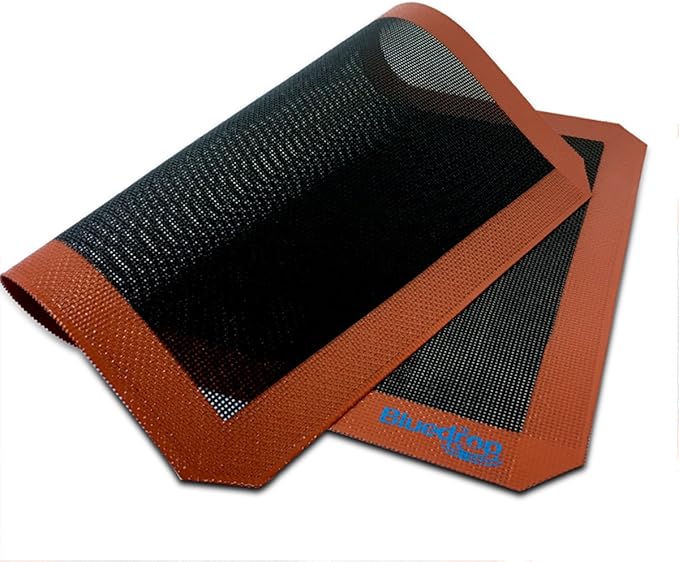 Bluedrop Bread Baking Mat Open Mesh Oven Liner Steaming Mesh Eclair Baking Sheets Perforated Silicone For Half Sheet Size 11-5/8 x 16-1/2 Inch