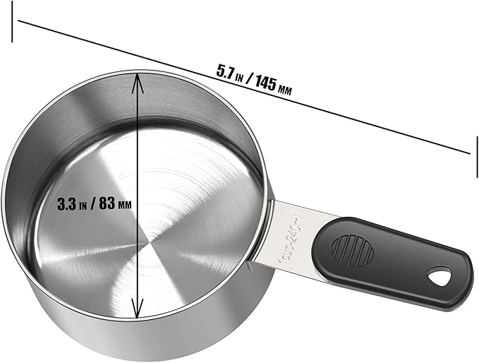 1 Cup Magnetic Grips Stainless Steel Measuring Cup -1PCS