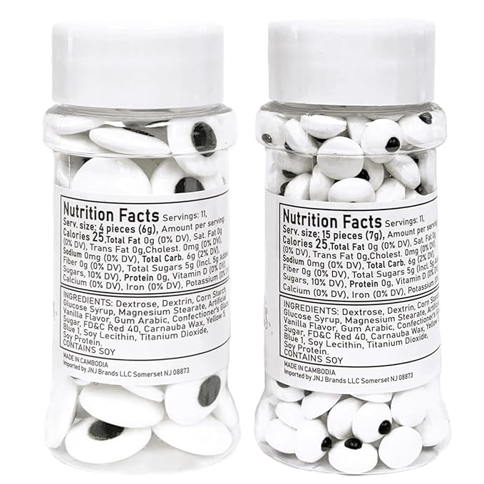Sarah's Candy Factory Edible Candy Eyeballs – Jumbo (0.66”) & Medium (0.4”) Sizes – Kosher Sugar Decorations for Cakes, Cookies, and Cupcakes