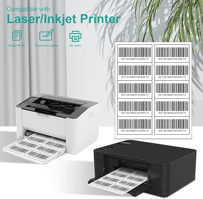 MFLABEL 2x4 Shipping Labels - 500 Adhesive Address Labels for Laser/Inkjet Printer, 50 Sheets FBA Labels, 10-UP Matte White Stickers for Packages, Mail, FBA & Shipping Boxes