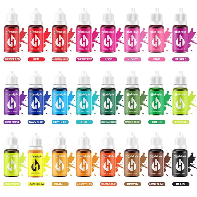 Food Coloring Liquid – 24 Colors x 0.35 fl oz Concentrated Water-Based Food Dye for Baking, Icing, Cake Decorating, Slime, Soap, Easter Eggs