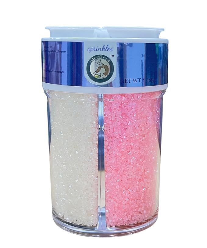 Sentovac Orange Green White and Pink Sanding Sugar Sprinkles | Edible Sprinkles for Cake Decorating | 1 Bottle 3.2oz Cookie Decorating Celebrations Wedding Shower Party Chirstmas Supplies