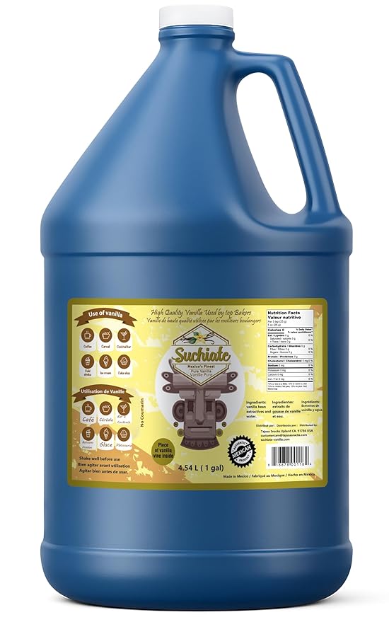 Suchiate Pure Vanilla | Mexican Vanilla for Baking and Desserts | Made with Real Vanilla Bean | Vainilla Mexicana Buena 1 Gallon (4.54 Liters)
