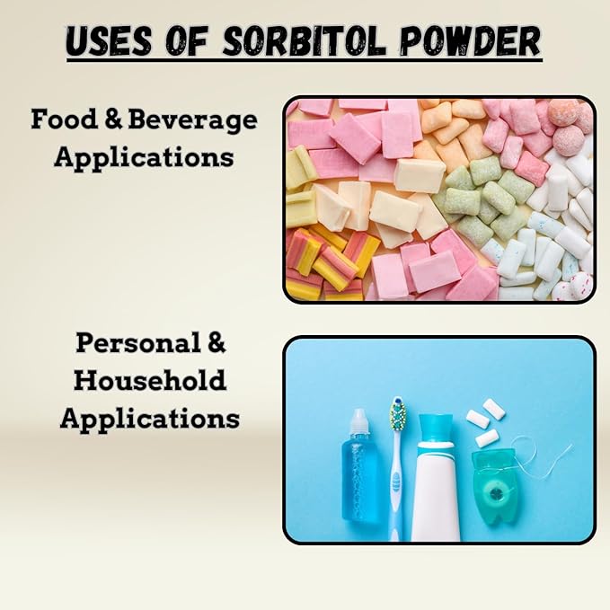Sorbitol Powder 2lb by Essencea Pure Bulk Ingredients | Sugar-Free Sweetener | Sugar Substitute, Low Calorie Sweetener | Gluten Free (32 Ounces) [Packing may vary]