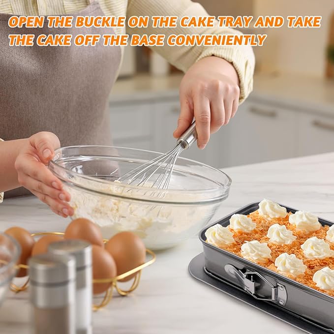 Rectangular Springform Pan, Rectangle Cake Pan with Removable Bottom, 11 * 7in Rectangular Cake Baking Trays Cheesecake Tin for Tortes Cheesecake Mousse