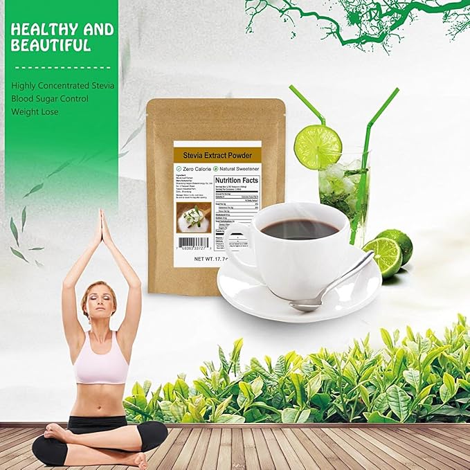 Pure Stevia Extract Powder without Erythritol 17.7oz(500g) - Highly Concentrated Stevia Powder Sweetener, Zero Calorie, No Artificial, Natural Sugar Alternative