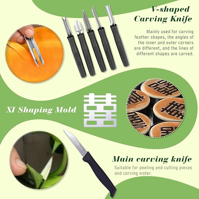 48-Piece Stainless Steel Fruit & Melon Carving Tools Set with Gloves - Watermelon Sculpting Kit, Ergonomic Handles, Portable Case for Culinary Arts, Sculpting, Peeling