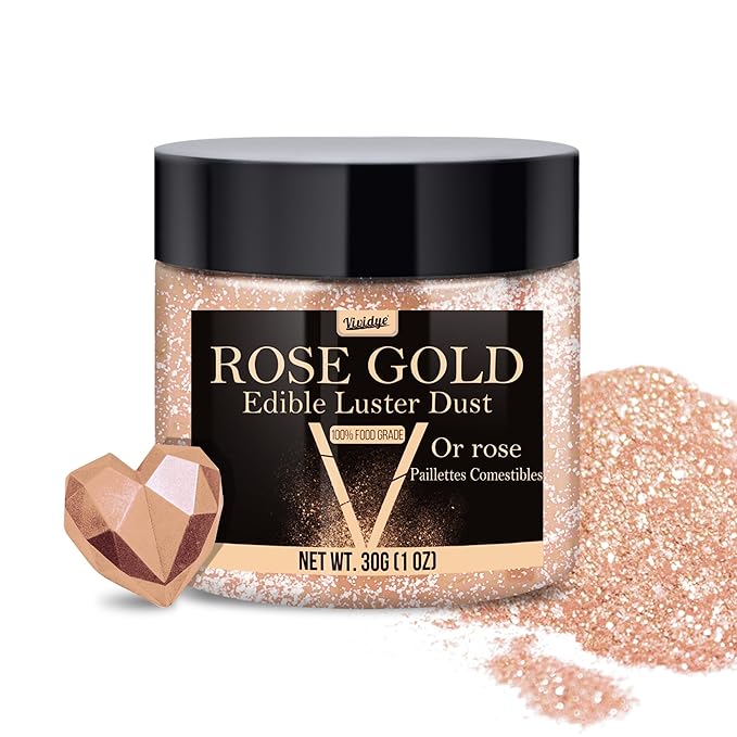 Edible Glitter - 30g / 1oz Luster Dust Edible Glimmer Powder for Sparkling Drinks, Foods, Wine, Cake - Food Grade Shimmer Dust Powder for Baking, Beverage, Cookies Decoration