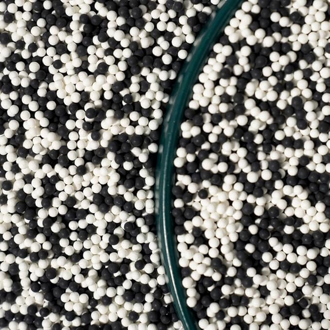 Sprinkles 130g/4.6oz, Black White Edible Pearl Sprinkles for Cake Decorations, Baking, Ice Cream, Cookies, Cupcake Topper Edible Pearls Sprinkles - 2mm Matte White Sugar Pearls for Cake Decorating (2mm white black)