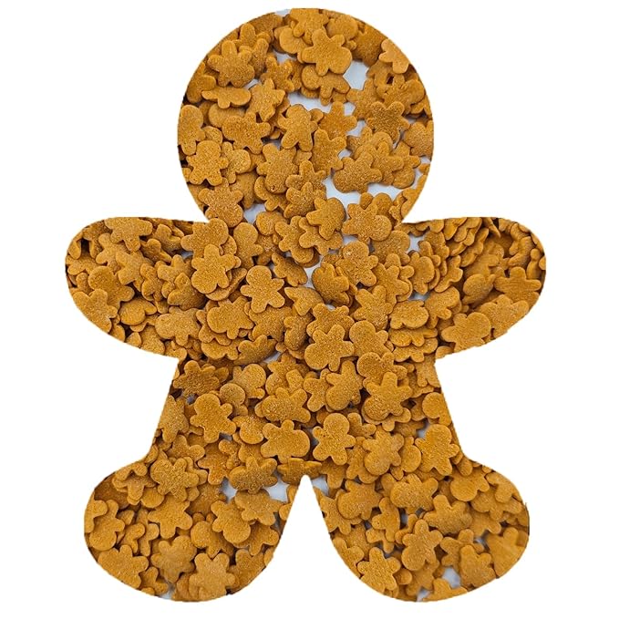 Edible 3.4 oz Brown Christmas Gingerbread Men Confetti Candy Sprinkles Dessert Sprinkle Cupcake Toppers Cookie Decorations for Xmas Cake Decorating