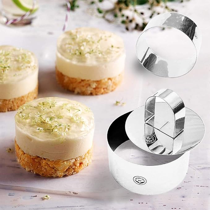 NEWLINE NY Stainless Steel Dessert Rings (12 Pcs) Round Square Rectangular Appetizers Molded Salads, Cakes Mousse Molding Layering Cake Cutter