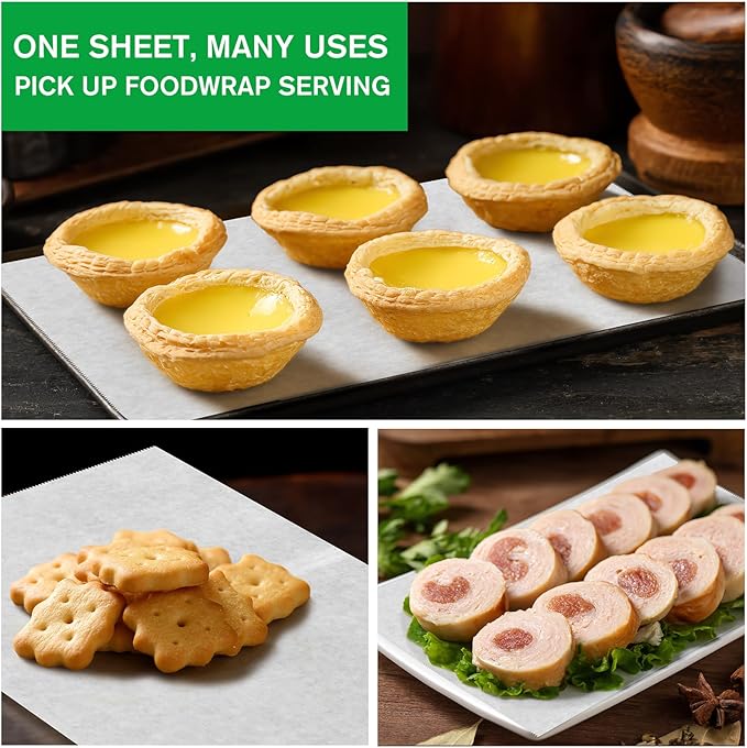 EcoDispose Precut POP UP Deli Paper Sheet Pack of 200, Interfolded Heavy Paper for Food Wrap and Serving (8" x 10-1/2", White）