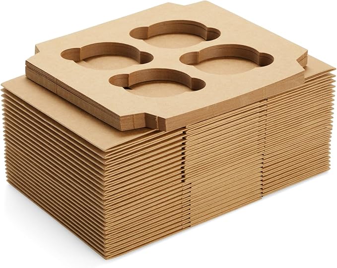 Juvale Cupcake Boxes - Clear Window Display - Easy Assembly for Muffin Packaging - Food Grade Cupcake Containers - Pack of 24, 6-Count, Brown Paperboard, 9.4 x 6.2 x 2.9 in