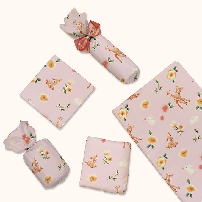 Pro Supply Global Bambi Deer Printed Tissue Paper for Gift Bags or Boxes and Wrapping - Baby Shower Bulk Decorative Art Tissue Paper for Packaging and Gifting | 24 Sheets 20" x 30"