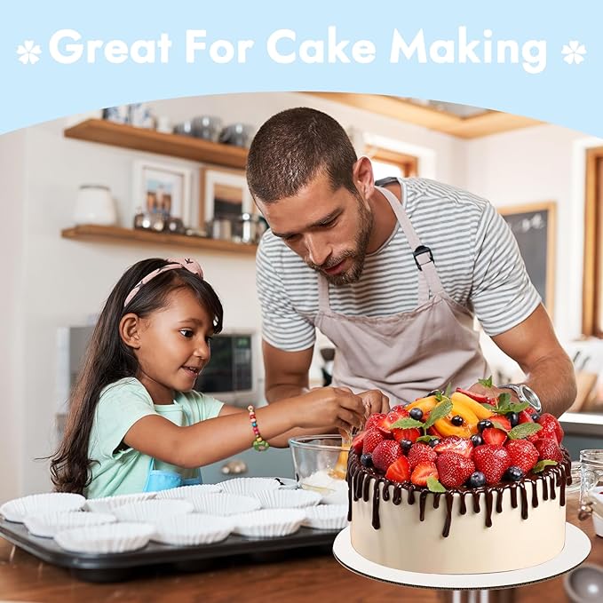 JCD Cake Boards 40 PCS, Cake Boards 8 Inch Round, Disposable Cake Plates, Food Grade Cake Base Cake Tray Cake Circles, 8 Inch Cake Board White Cardboard Circles Round Base (White, 8inch/40Pcs)