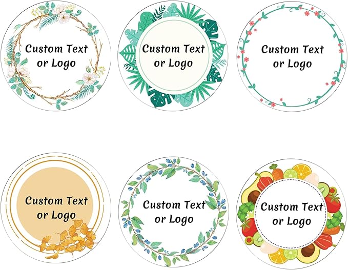 JOVELLO Personalized Custom Stickers - 60-1000 PCS Circle Custom Labels for Business, Logo, Office, Parties, etc (Labels Stickers-18)