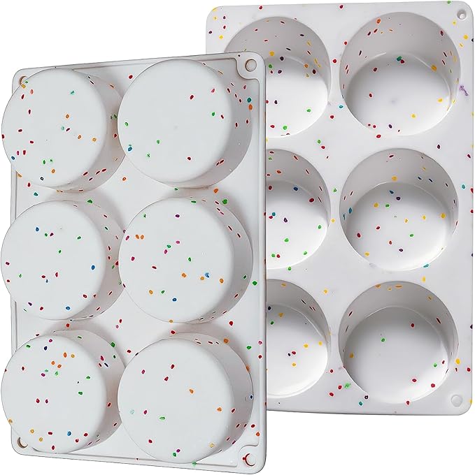 Silicone Egg Bite Molds, 2 Pack Silicone Egg Molds Frittata Pan, Deep 3 Inch Dash Egg Cups Sous Vide Egg Mold Round Rolls Molds for Egg Breakfast Sandwiches Omelets Dinner Rolls Baking - White