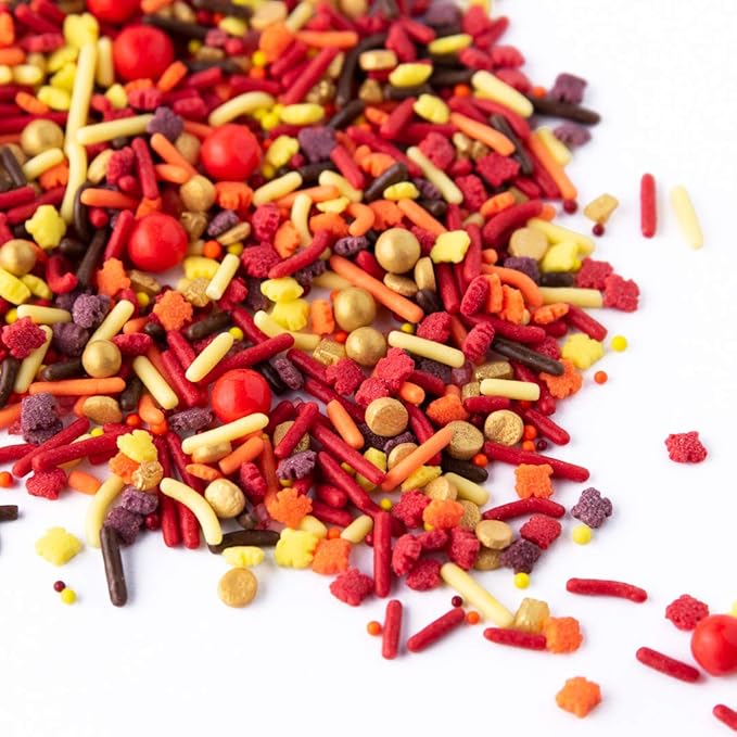 Sweets Indeed Sprinkles, Patriotic Edible Sprinkle Mix, Red Blue Gold, 4th of July, Perfect for Cake Decorations, Baking, Ice Cream, Cookies, Cupcake Topper For Birthday, Dairy Free, 4 ounces (Patriotic) (Thankful)