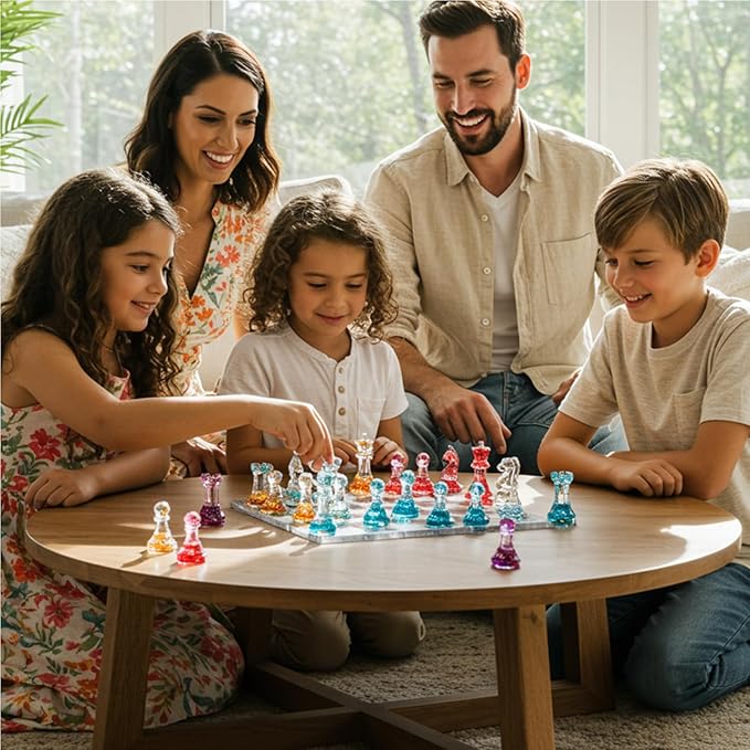 Resiners Chess Molds, Resin Chess Set Mold with 16 Piece 3D Full Size Chess Checkers & Chess Board, DIY Chess Board Game, Epoxy Resin NOT Include