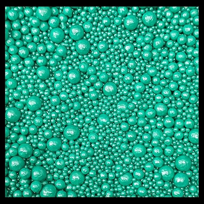 Confect Sprinkle- Love Disco Balls Green Shimmer Pearls - Edible Sprinkles for Cake and Cupcake Decoration – Vegan, Gluten-Free, Nut-Free, Soy-Free, Dairy-Free, Palm Oil-Free - 4.2 Oz