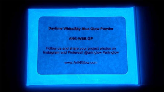 Glow in The Dark Pigment Powder - Neutral and Fluorescent Color for Art Painting, Fine Art, Nail Art Paint, and DIY Crafts - Long Lasting, 10+ Color Options - Neutral Sky Blue - (12 Grams/ .42oz)