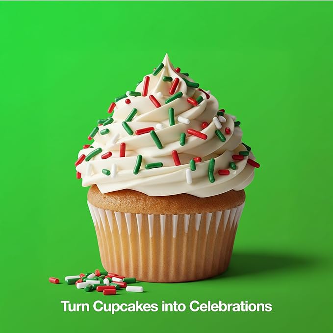 Christmas Sprinkles for Baking – Holiday Sprinkles for Desserts and Christmas Cookie Decorations, 10 Ounce