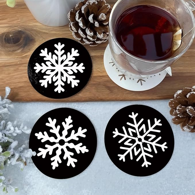 30 Pieces Christmas Snowflake Stencil Reusable Plastic Drawing Painting Stencil Winter Holiday Templates Stencils for Crafts Window Glass Wall Cookies (30 Snowflakes)