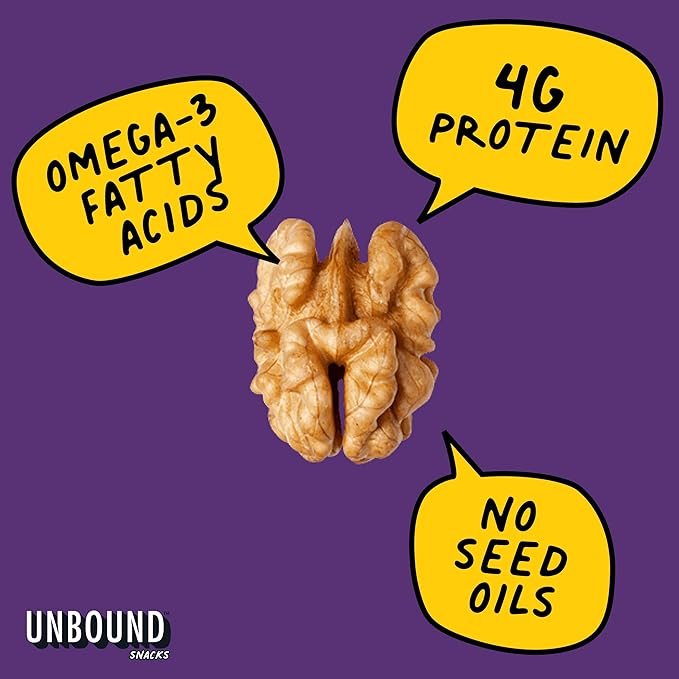Unbound Snacks Flavored Nuts - BBQ Habanero Walnuts, 4 oz (Pack of 4) - Healthy Snacks, 4g Protein, 1g Sugar, High in Omega 3, Gluten Free, Vegan - Freshly Roasted & Seasoned Gourmet Walnut Halves