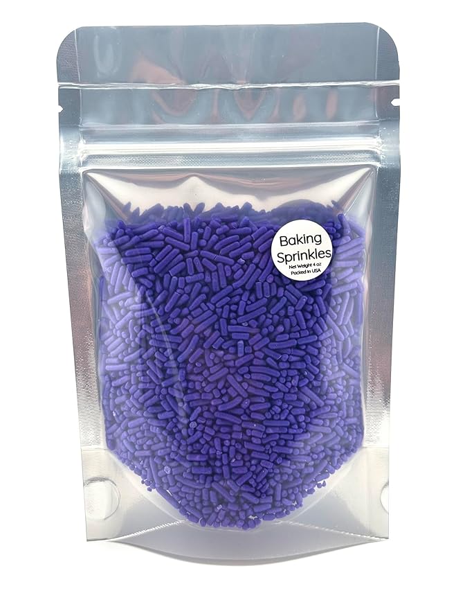 Purple Sprinkles for Baking Cakes, Cupcakes, Cookie Decorations, Ice Cream and Donut Toppings Edible Decorating Baking Supplies - 4 oz package (Purple)