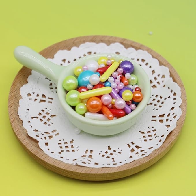 Rainbow Sprinkles for Cake Decorating, 4.6Oz Rianbow Rod and Pearl Sprinkles Mix for Baking, Cupcake, Cookie, Ice Cream, Donuts and Cake Decorating