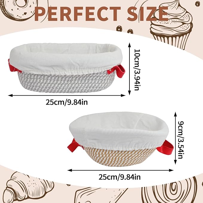 Sourdough Bread Baking Supplies, Sourdough Starter Kit, 9" Round and 10" Oval Bread Proofing Basket with Sour Dough Starter Jar, Reusable Breads Making Tools Perfect Gifts for Bakers
