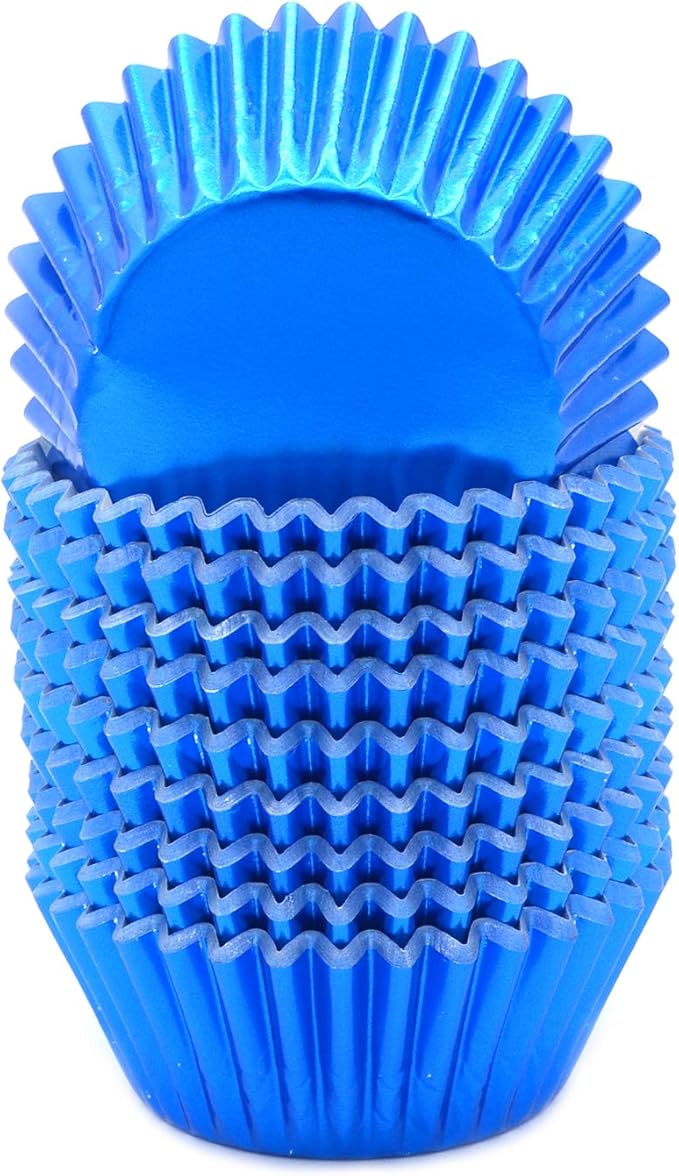 Standard Blue Foil Cupcake Liners Muffin Baking Cups for Party and More, 200-Count