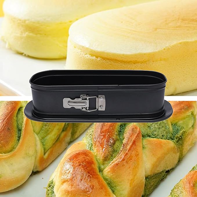 Square Springform Cake Baking Pans: Non-stick Cheesecake/Tiramisu Pan with Removable Bottom, Quick Release Latch Bakeware Leakproof Bread Loaf Pan, 12.4" x 4.92" x 3.35"