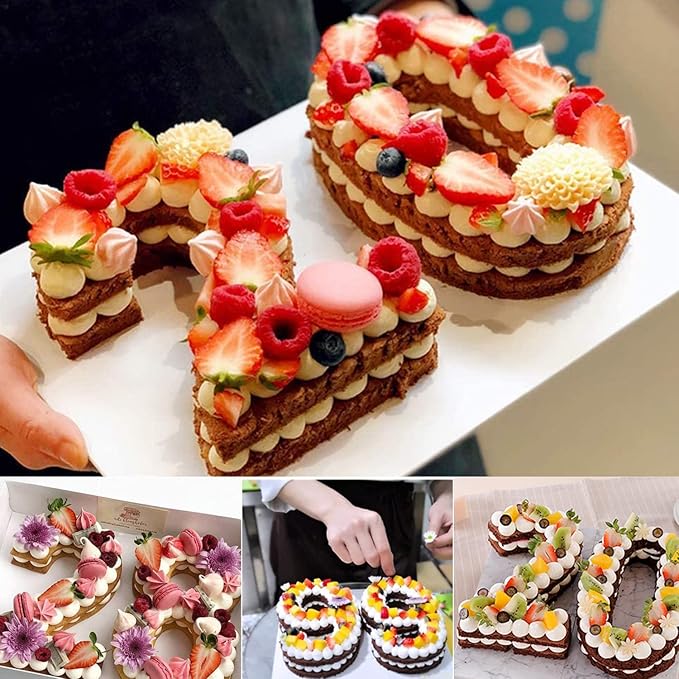 Ducodocu Silicone Number Cake Pan - Large 3D Number Cake Mold Baking Forms for 2/20th Birthday, Wedding Anniversary - 10 inch