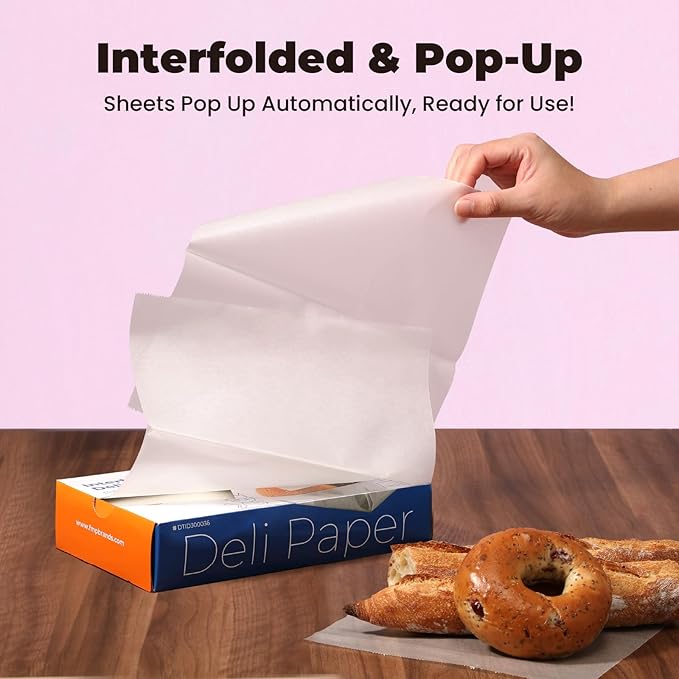Fit Meal Prep [6000 Pack] 10 x 10.75" Wax Paper Sheets for Food, Interfolded Precut Deli Pop Up Grease-Proof Sandwich Paper Wraps, Waterproof for Lunch, Food Basket, Microwave Cover, BBQ