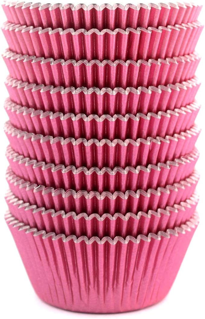 Eoonfirst Pink Foil Cupcake Case Liners Valentine's Day Baking Muffin Paper Cups 200 Pcs