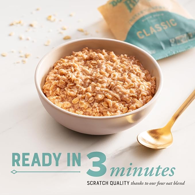 Bob's Red Mill Instant Oatmeal, Classic, 6 Packets Total, Non-GMO, Gluten Free, Whole Grain