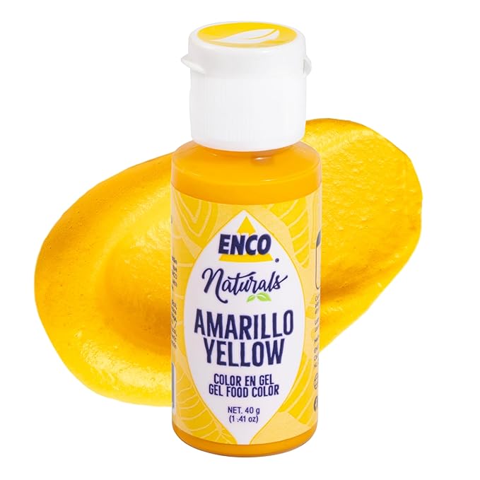 ENCO Natural Food Coloring Gel Yellow 1.41 oz No artifitial dyes - Vibrant colors for Icing, Buttercream, Fondant - Vegan & Kosher
