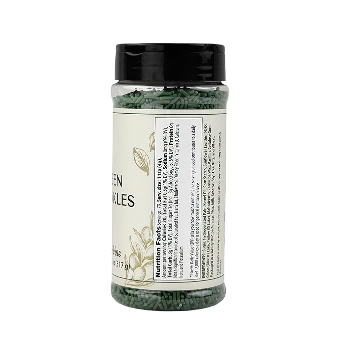 Olive & Vine Green Sprinkles, Vibrant Color, For Baking & Desserts, Rich Tradition, Authentic Taste, For Global Recipes (11.02)