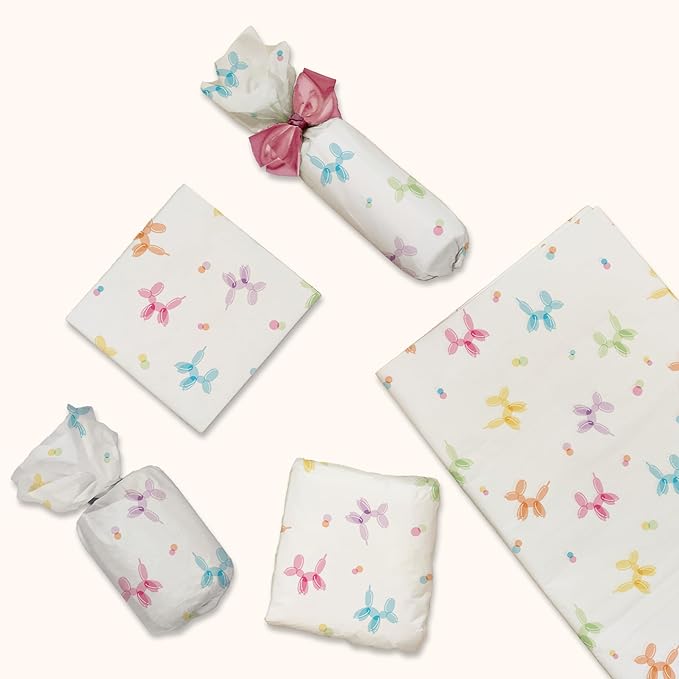 Pro Supply Global Balloon Dogs Printed Tissue Paper for Gift Bags or Boxes and Wrapping - Birthday Bulk Decorative Art Tissue Paper for Packaging and Gifting | 24 Sheets 20" x 30"