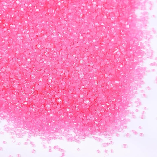 Pink Sanding Sugar 150g (5.3 oz) - Edible Sparkling Sugar for Baking Decorations, Cookies, Cakes, Cupcakes Ice Cream Toppers - Vibrant Pink Color Sugar Crystals