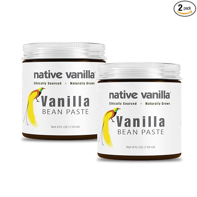 Vanilla Bean Paste - Native Vanilla - All Natural Pure Vanilla Bean Paste - Made with Organic Agave Syrup - For Cooking, Baking & Desserts - 100% Vegan & Kosher - Non-GMO & Gluten-Free - 4 oz (Pack of 2)