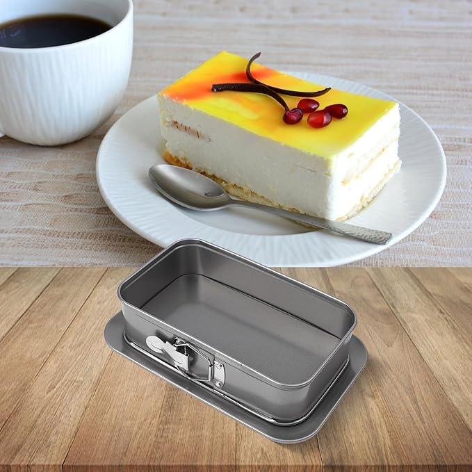 Springform Cake Pan, Non-stick Cheesecake Pan, Rectangle Cake Pan With Removable Bottom, Ice Cream Cake Bakeware, Trays Cheesecake Tin Rectangular
