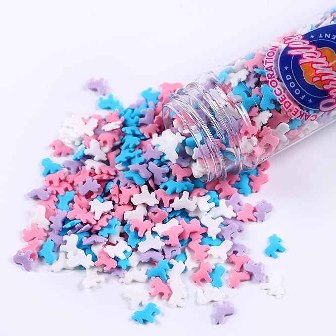 Unicorn Sprinkles for Cake Decorating 3.17 ounce Edible Blue Pink Purple Sprinkles Mix Topper Cookie Confetti Sprinkles for Cupcakes Candy Cream Chocolate Cake Decor for Birthday Princess Christmas Party