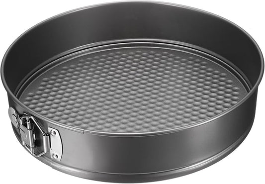 uxcell 11 Inch Springform Pan Nonstick Cake Pan with Removable Bottom Round Leakproof Cake Baking Pans Molds for Baking, Cheese Cakes, Pizza, Biscuits, Black（1pcs